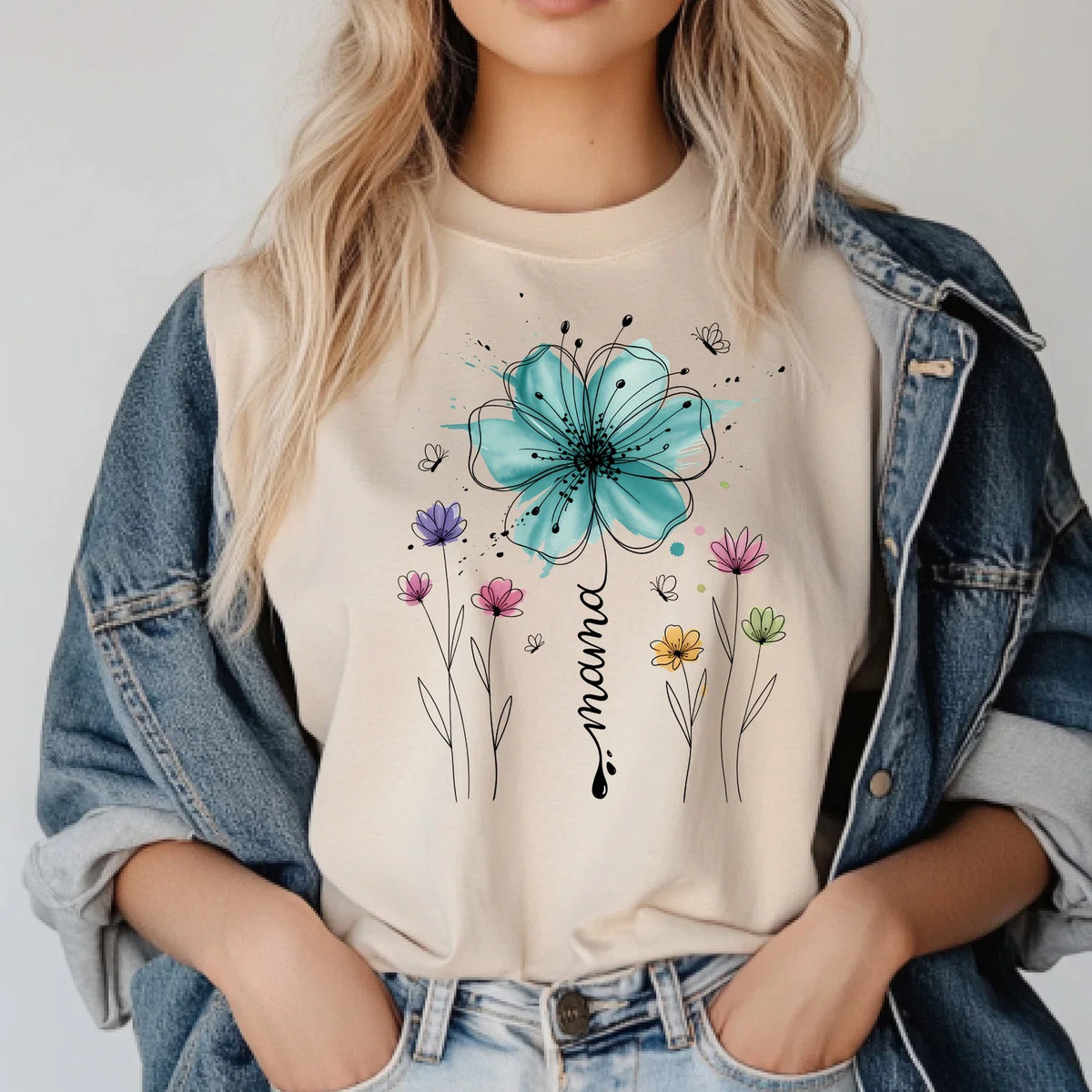 Boho Floral Mama T-Shirt | Mama Tee, Floral Mom Shirt, Birthday Gift For Her