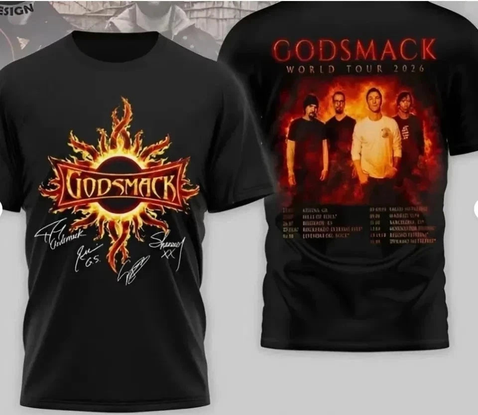 Godsmack World Tour 2026 T-Shirt, Trendy Unisex Graphic Tee Shirt S-5XL
