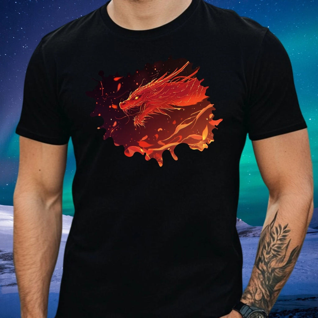 Mens Red Roof Motif Cotton T-Shirt Size XS to 5XL