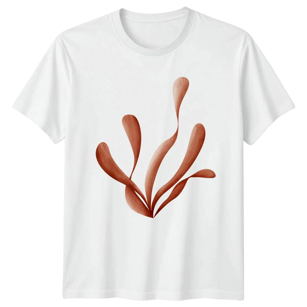 Abstract Coral T-Shirt Nature Botanical Art Minimalist Design Gift