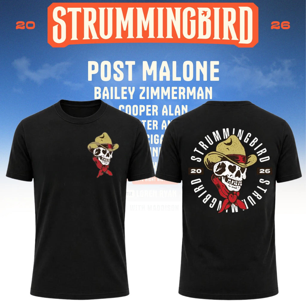 Strummingbird 2026 Festival Exclusive Shirt October 2026 Skull Cowboy Fan Tee