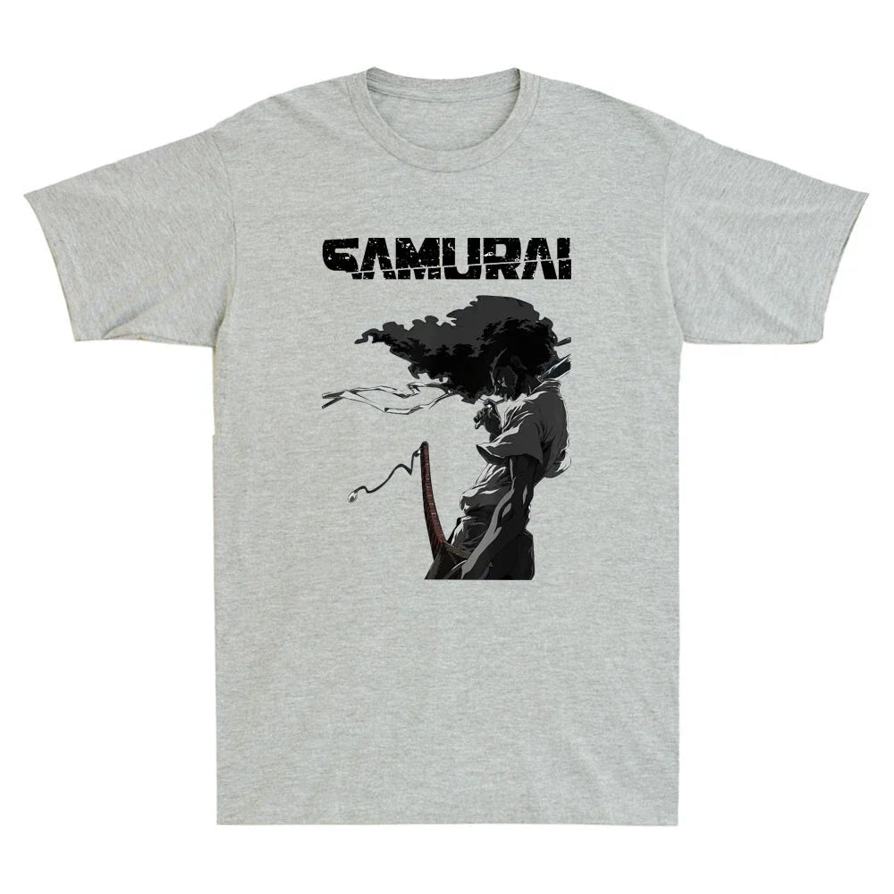 The Coolest Afro Samurai Japanese Anime Funny Cartoon Meme Vintage Men's T-Shirt