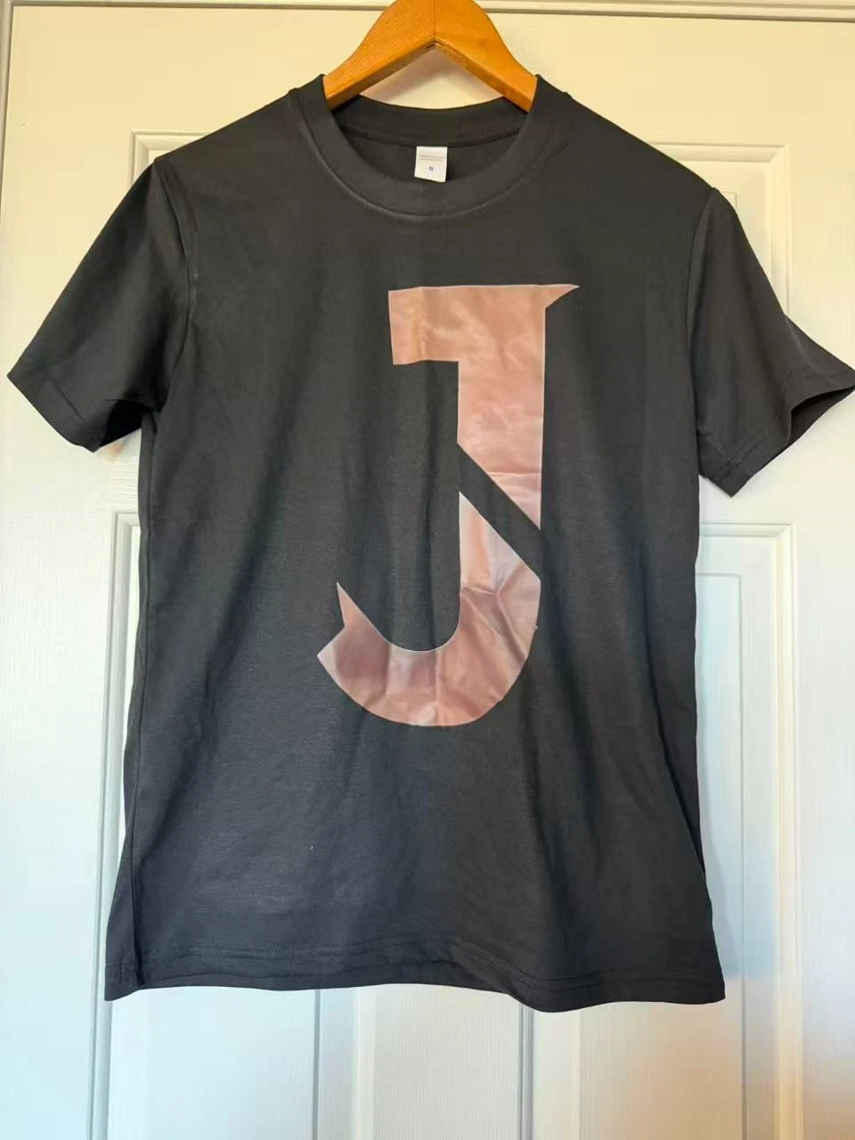 Minimalist J Letter Graphic T-Shirt | Modern Initial Tee | Unisex Black Shirt