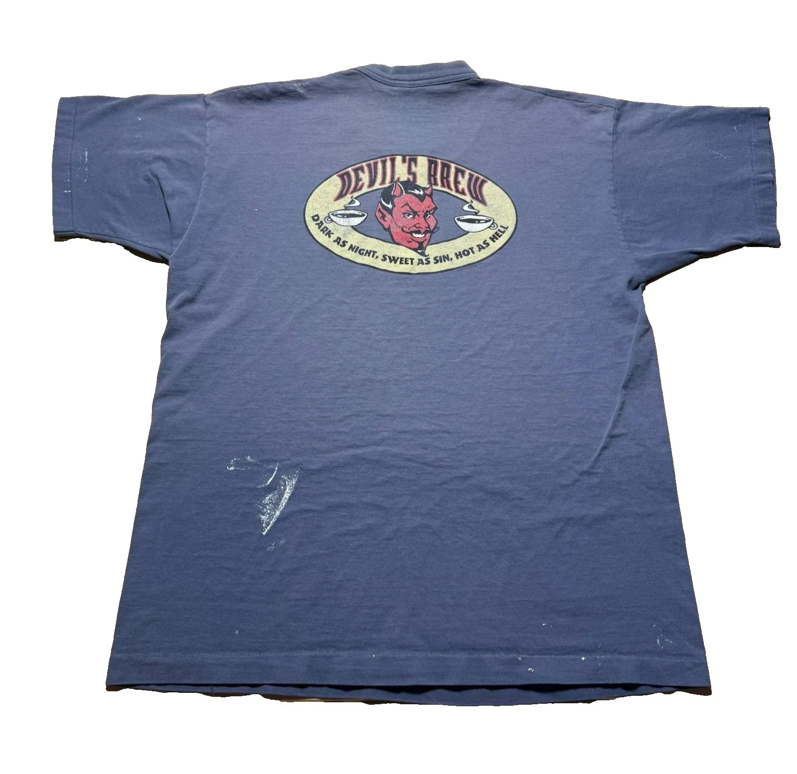 Vintage 90s Faded Coffee Culture Borders Books Westlake Devil's Brew Shirt - XL