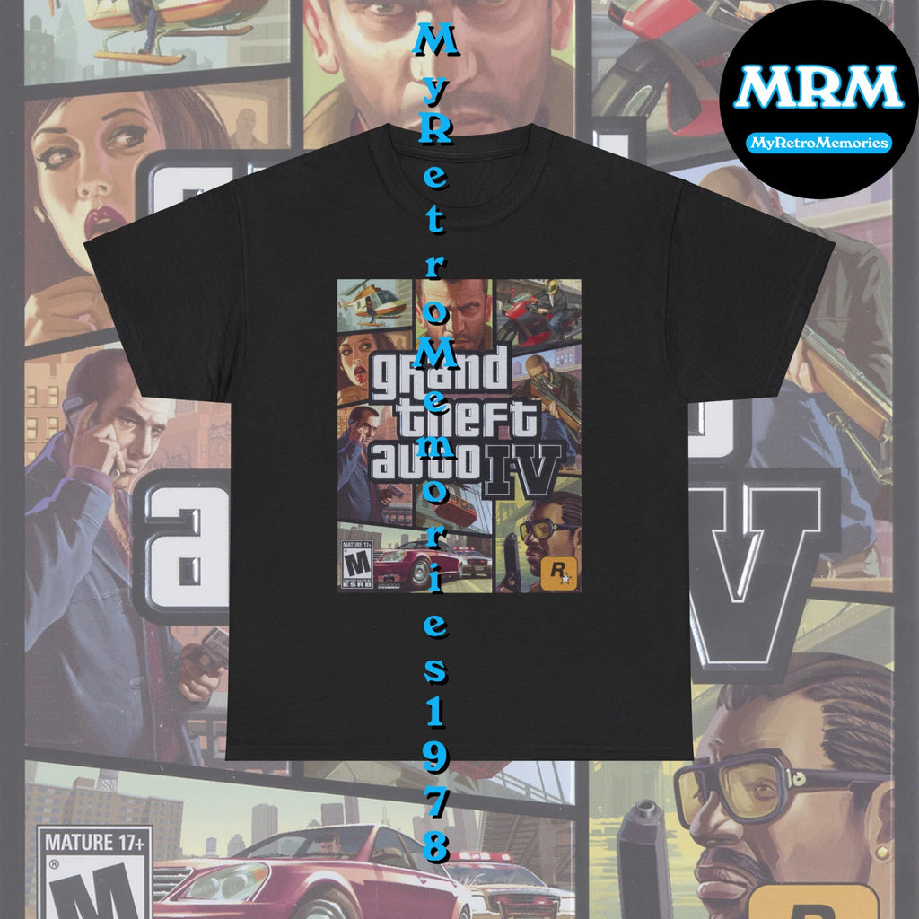Grand Theft Auto IV 4 GTA Box Art Design Black T-Shirt S-5XL New Lower Price!