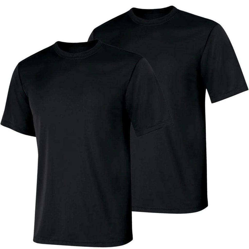 Hanes Cool Dri Pair of 2 Short Sleeve Black Crewneck Workout T-shirts. Small.