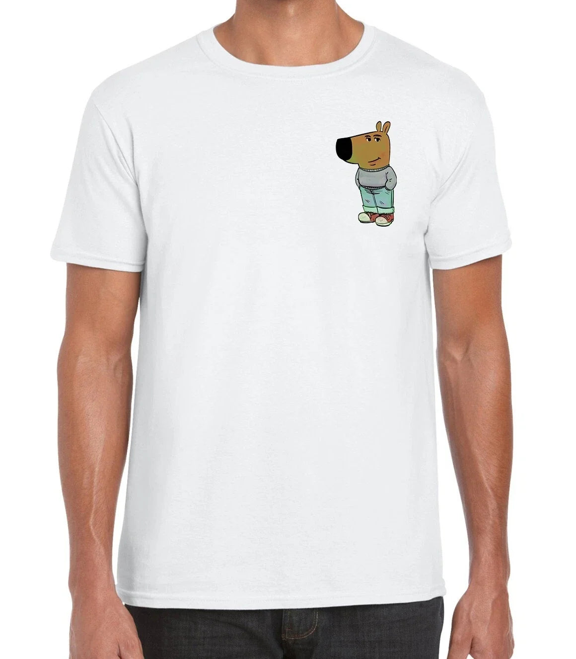 Chill Guy Funny Dog Meme Mini Logo Printed Cotton Men's Unisex T-Shirt Top Tee
