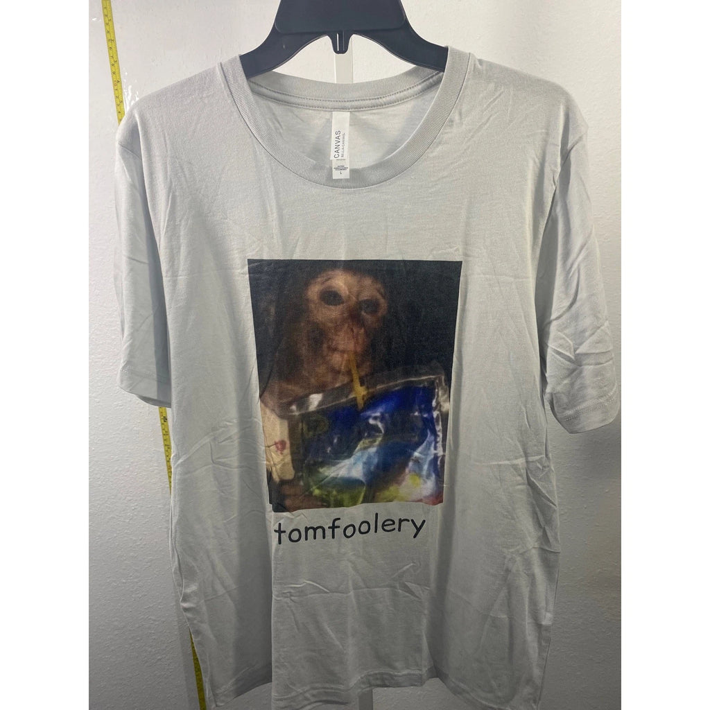 Bella Canvas Tomfoolery Monkey Graphic T-Shirt Gray Mens Large Meme Tee