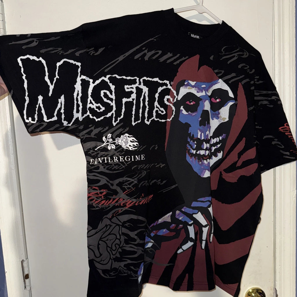 Civil Regime x Misfits Crimson Stare American Classic Oversized Tee - Size M