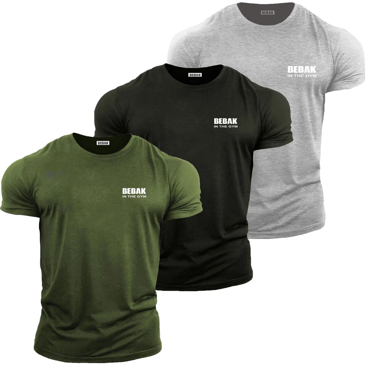 Men's multi pack T-Shirts pack of 3 NEW Bebak In The Gym breathable cotton