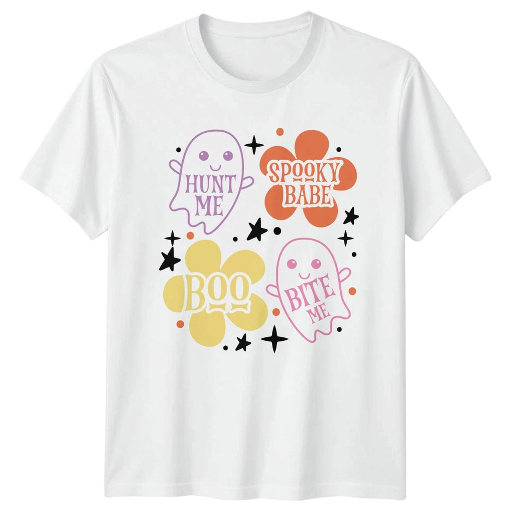 Hunt Me Spooky Babe Womens T-Shirt Cute Halloween Gift For Her