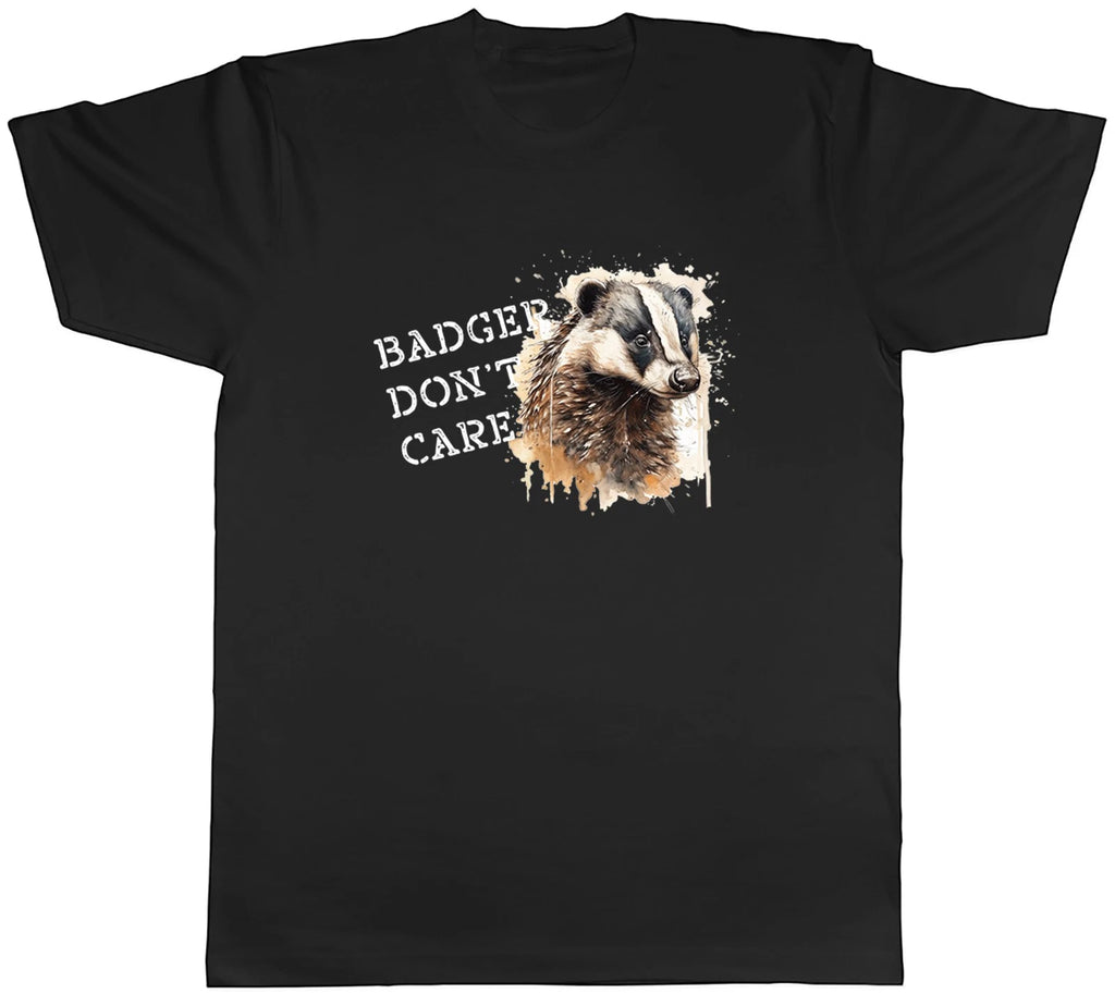 Badger Don't Care Funny Wildlife Joke Mens T-Shirt Tee Gift Top