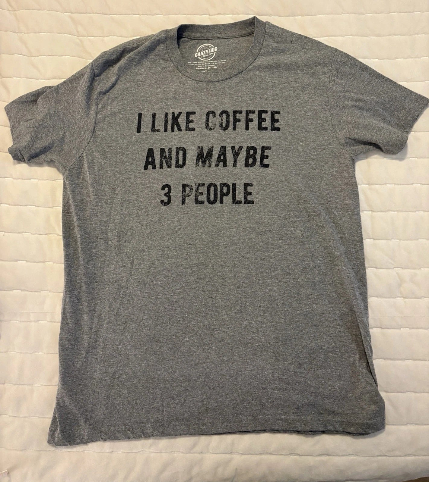 Mens I Like Coffee and Maybe 3 People Funny Graphic Sarcastic Novelty T Shirt