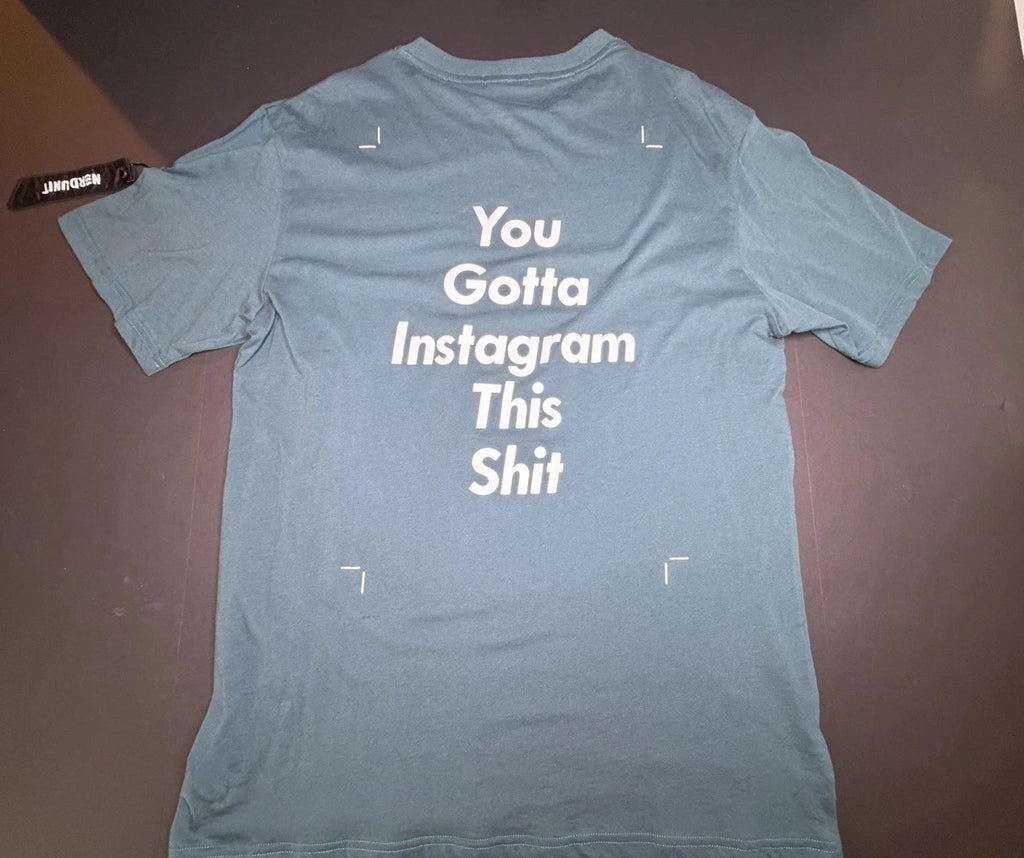 Designer  T-Shirt | Trendy Instagram Streetwear | NERDUNIT | X-Large Green Blue