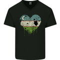Love Uzbekistan Flag Ukbek Day Football Mens V-Neck Cotton T-Shirt