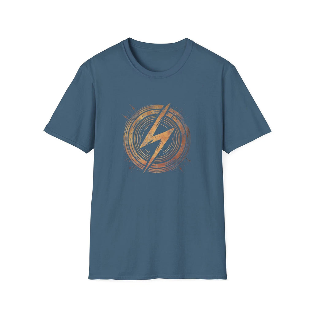 LIGHTENING BOLT Minimalist Transparent Graphic Urban Tee -Textured Glowing Flame