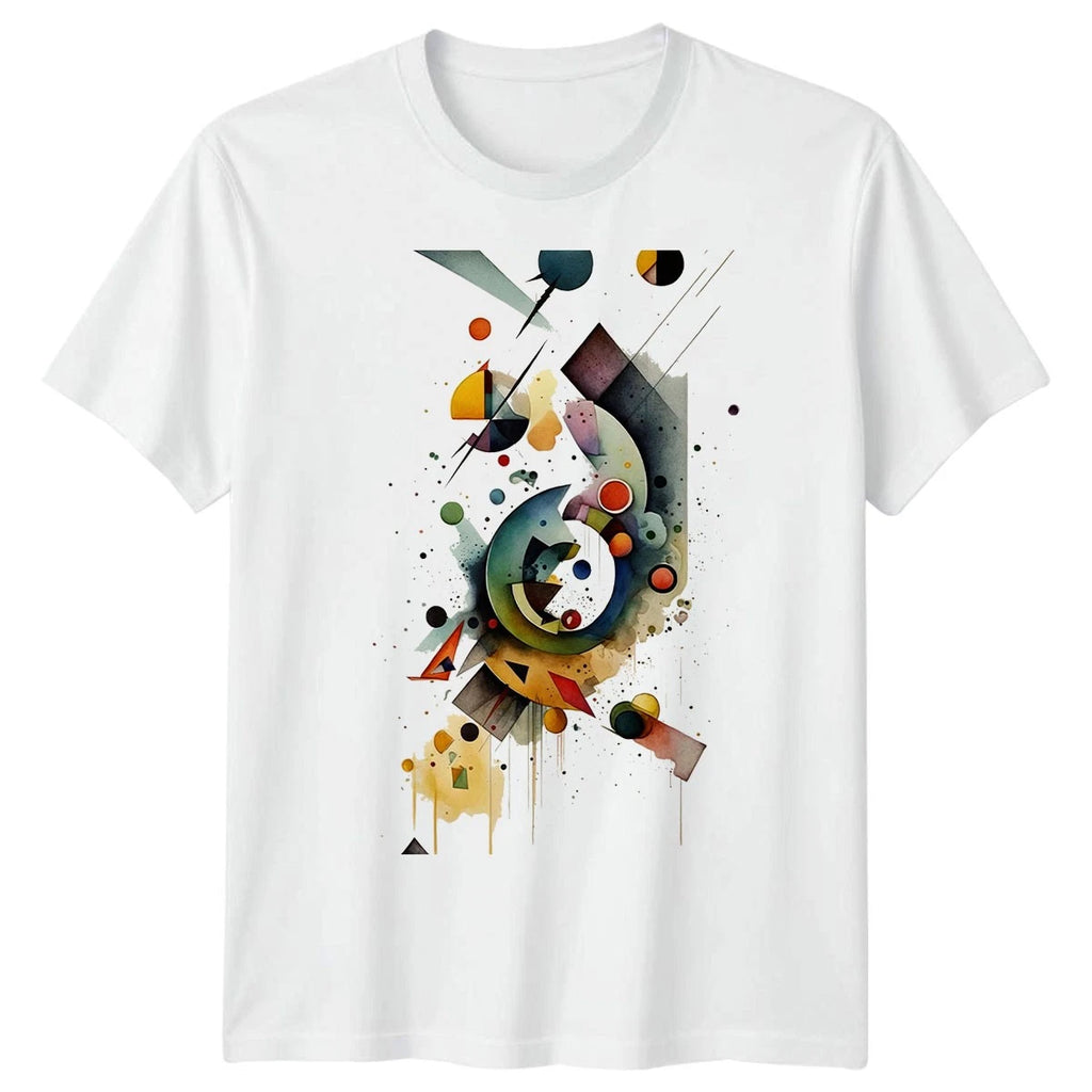 Abstract Geometric Watercolor Art Mens T-Shirt Dynamic Design