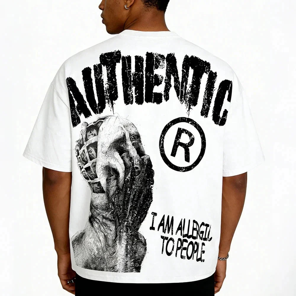 new AUTHENTIC "I Am Allergic To People" – Oversized Y2K Streetwear