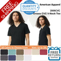 American Apparel CVC V-Neck T Shirt Plain Blank Short Sleeve Up To 3XL 2006CVC