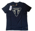 Triumph T-Shirt Mens Medium Helston Jet Black Graphic Logo Cotton Short Sleeve