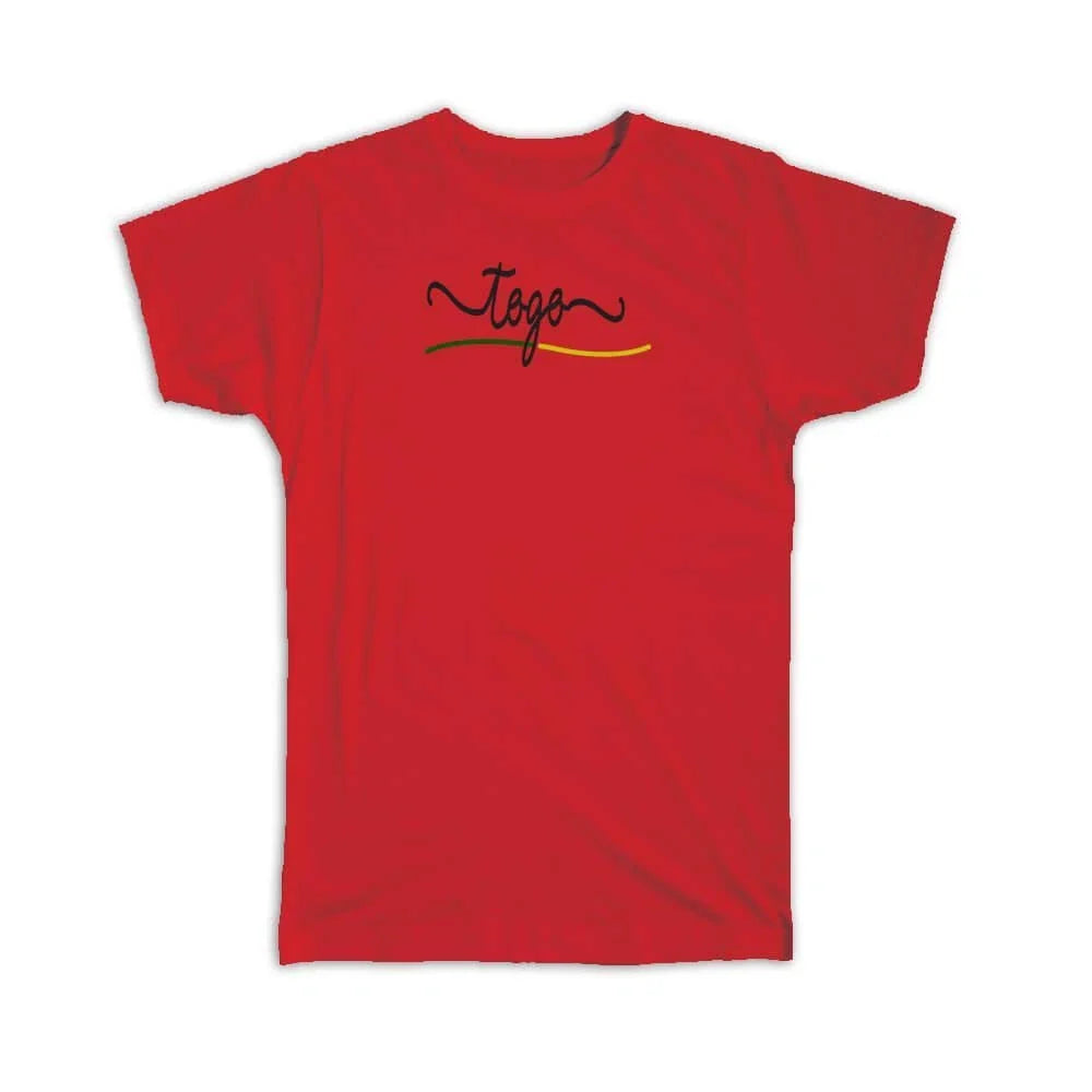 Gift T-Shirt : Togo Flag Colors Togolese Travel Expat Country Minimalist