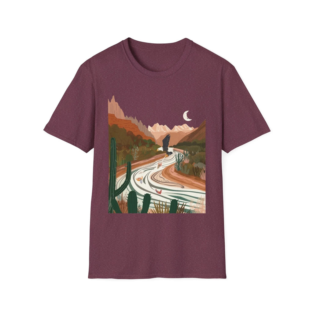 Bald Eagle Desert Fishing Aesthetic Unisex T-Shirt