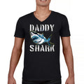 Daddy Shark Funny Father's Day V-Neck T-shirt Funny Dad Joke Grandpa Papa Tee