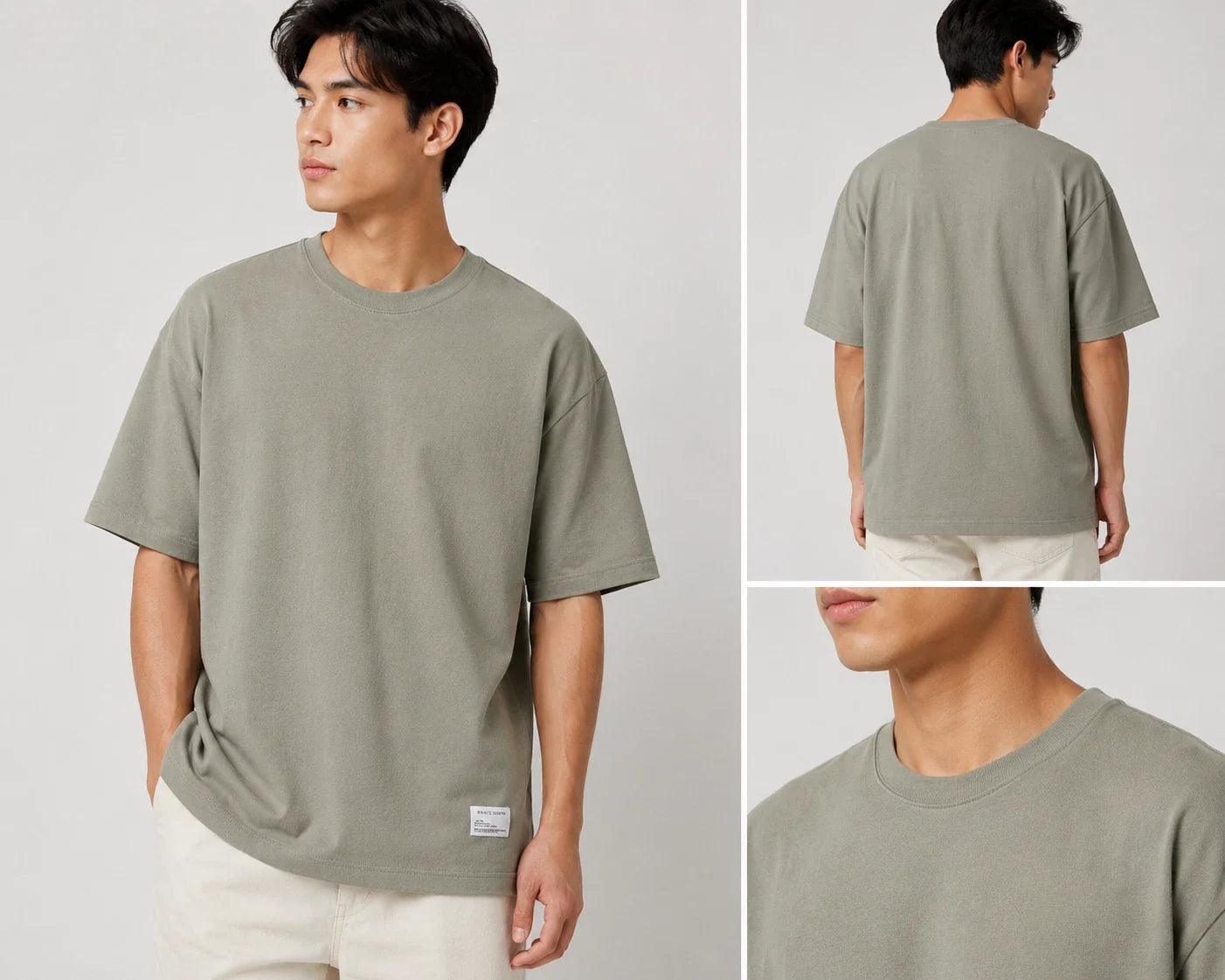 Public Supply Oversize Fit T-Shirt Men's Large Silver Sage Green NWT Crew Neck