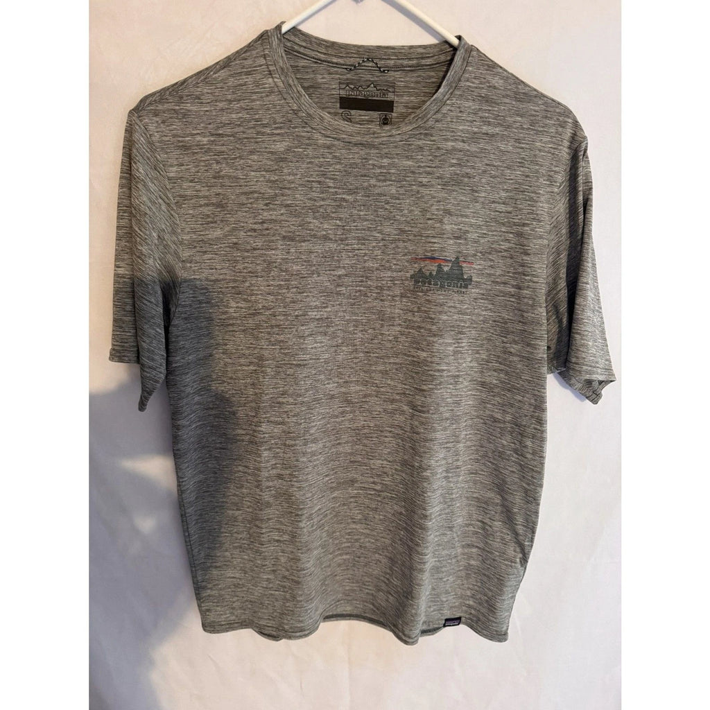 Patagonia Mens Capilene Cool Tee Save Our Home Planet Grey Size Small
