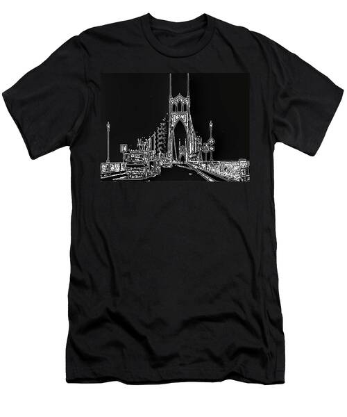 Saint Johns Bridge Bw T-Shirt