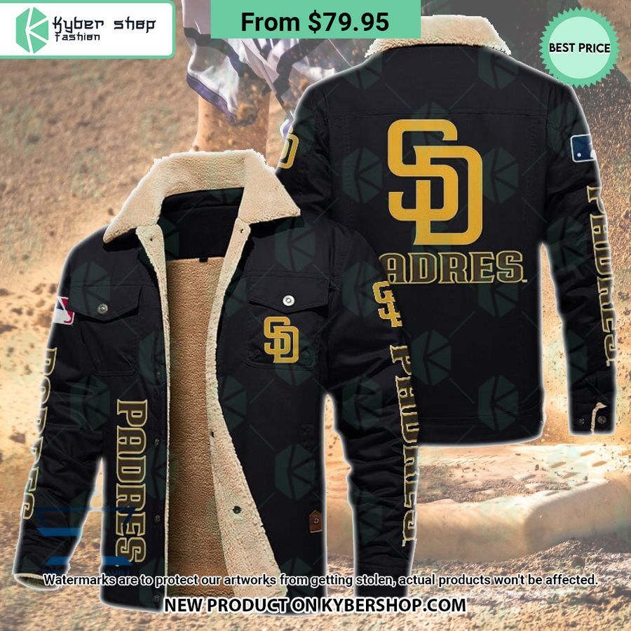 San Diego Padres MLB Fleece Leather Jacket
