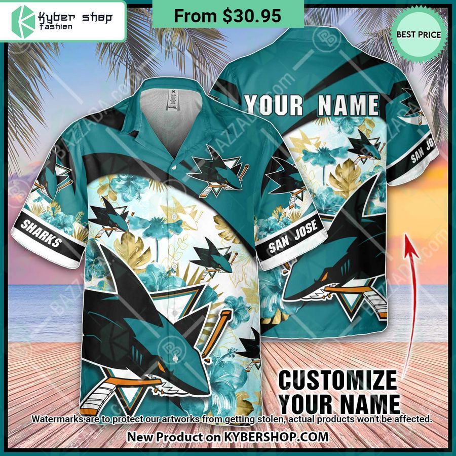 San Jose Sharks custom personalized Hawaiian Shirt
