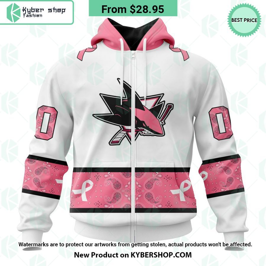 San Jose Sharks In October We Wear Pink Breast Cancer Hoodie