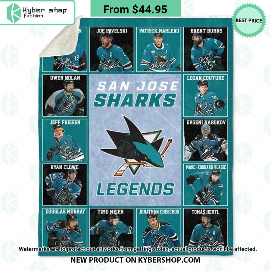 San Jose Sharks Legends Fleece Blanket