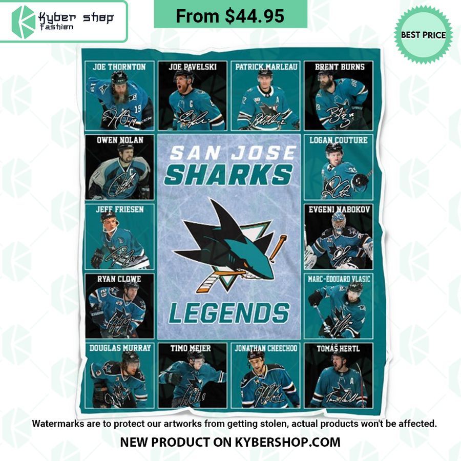 San Jose Sharks Legends Fleece Blanket
