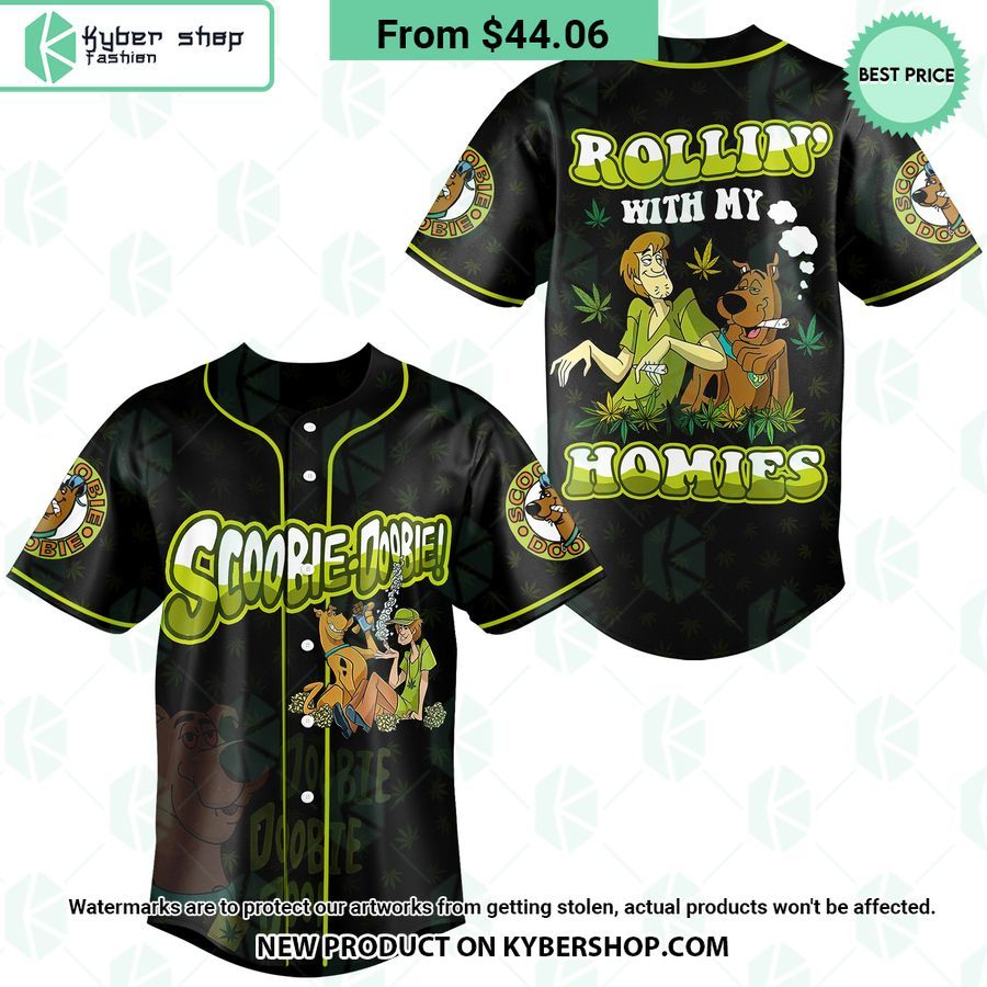 Scoobie Doobie Rollin With My Homies Weed Baseball Jersey