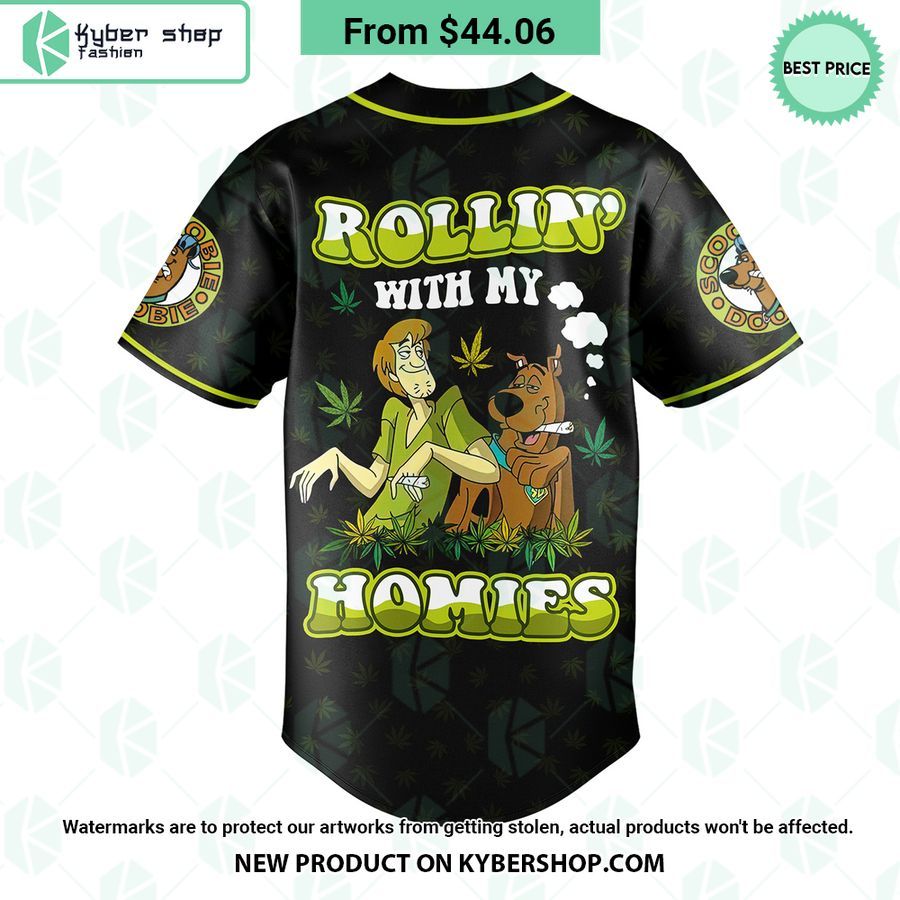 Scoobie Doobie Rollin With My Homies Weed Baseball Jersey
