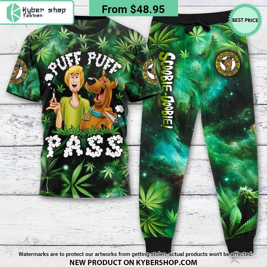 Scooby Doo Puff Puff Pass Weed galaxy Pajamas Set