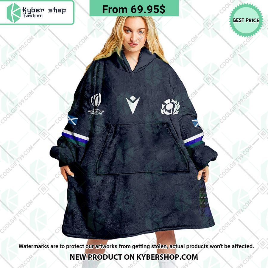 Scotland Rugby Home Jersey Rugby World Cup 2023 CUSTOM Blanket Hoodie