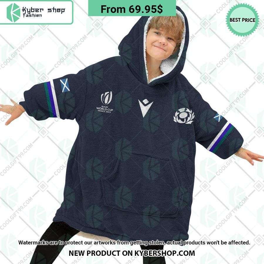 Scotland Rugby Home Jersey Rugby World Cup 2023 CUSTOM Blanket Hoodie