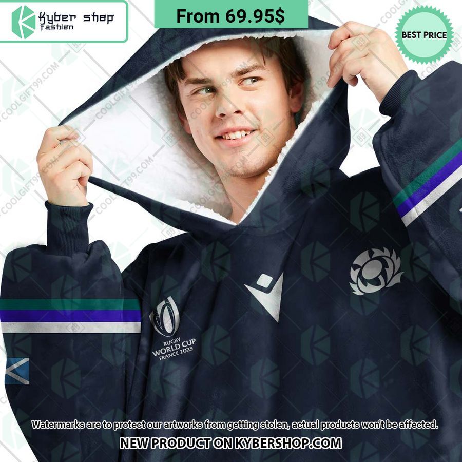Scotland Rugby Home Jersey Rugby World Cup 2023 CUSTOM Blanket Hoodie