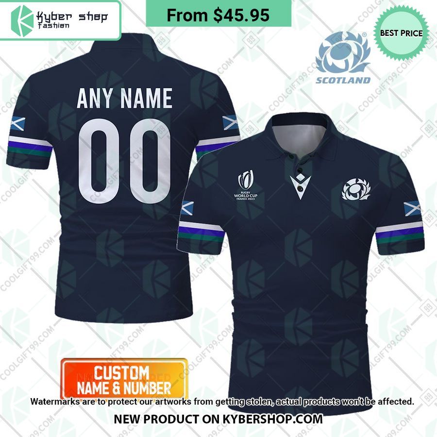 Scotland Rugby Home Jersey Rugby World Cup 2023 CUSTOM Polo Shirt