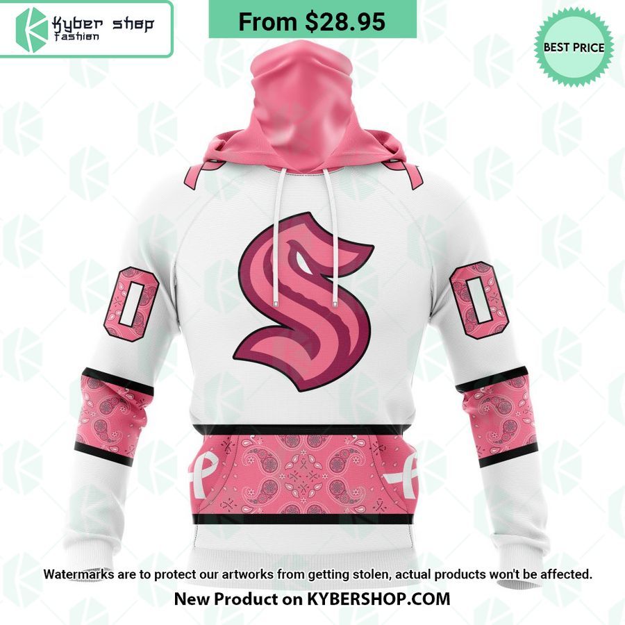 Seattle Kraken In October We Wear Pink Breast Cancer Hoodie