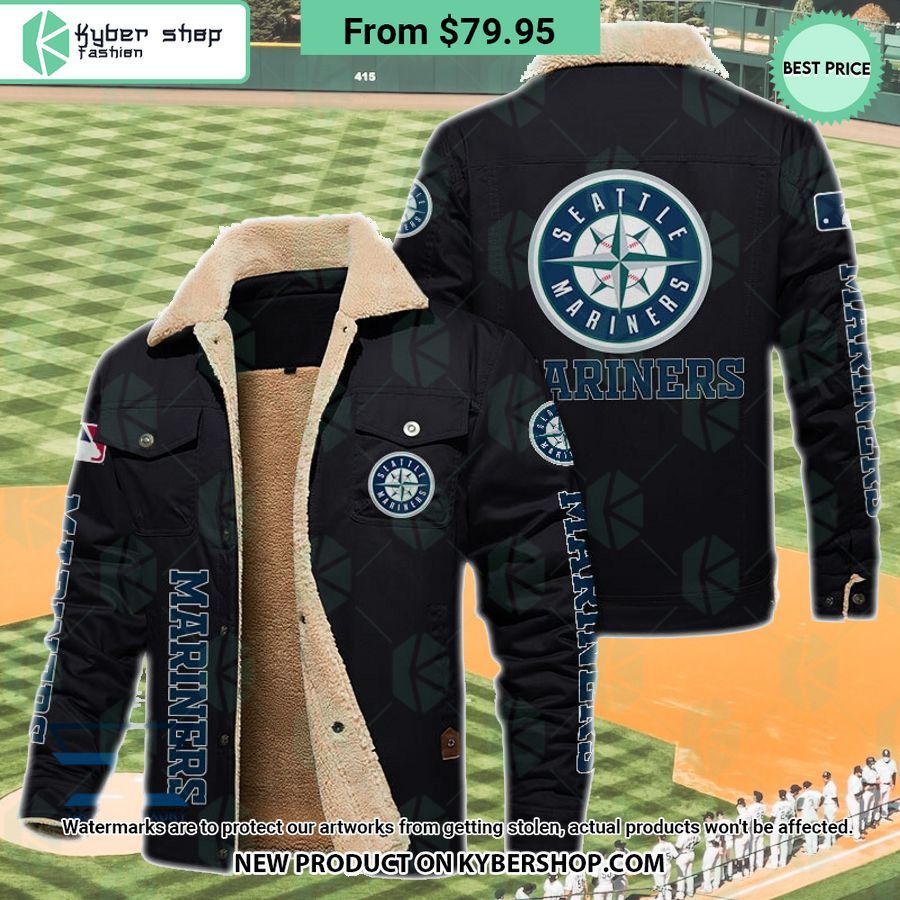 Seattle Mariners MLB Fleece Leather Jacket