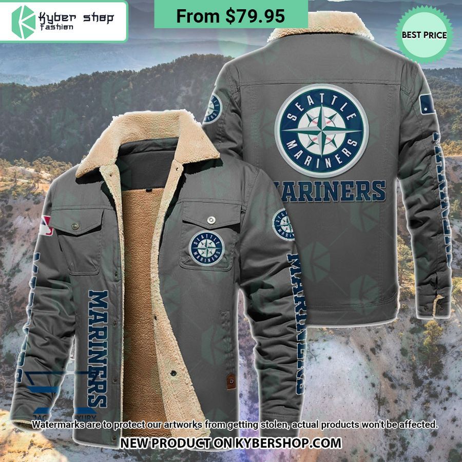 Seattle Mariners MLB Fleece Leather Jacket