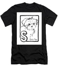 Shih Tzu Dog Black And White Painting T-Shirt