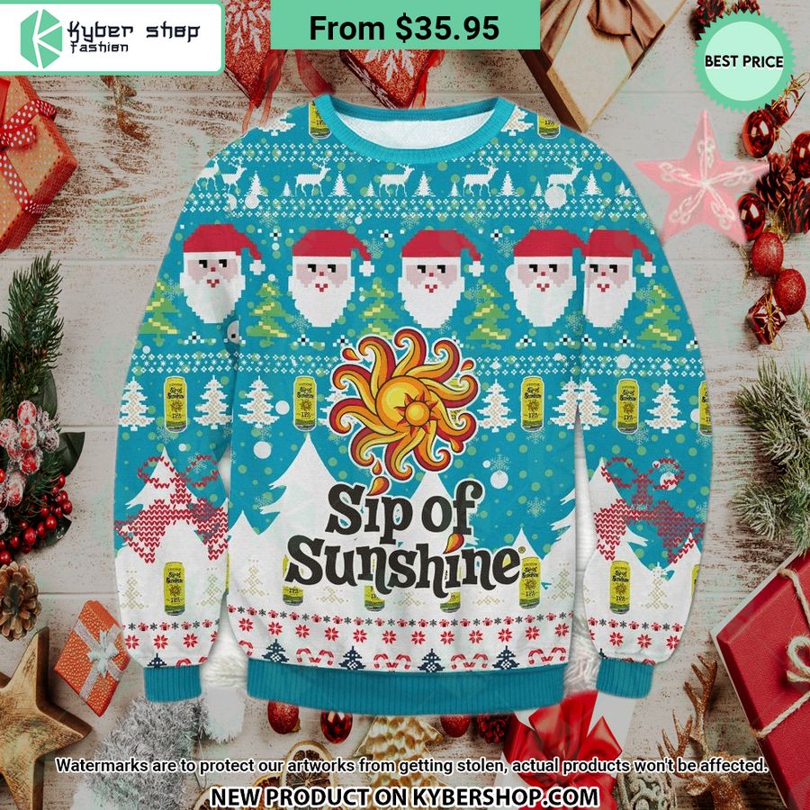 Sip Of Sunshine Santa Sweater