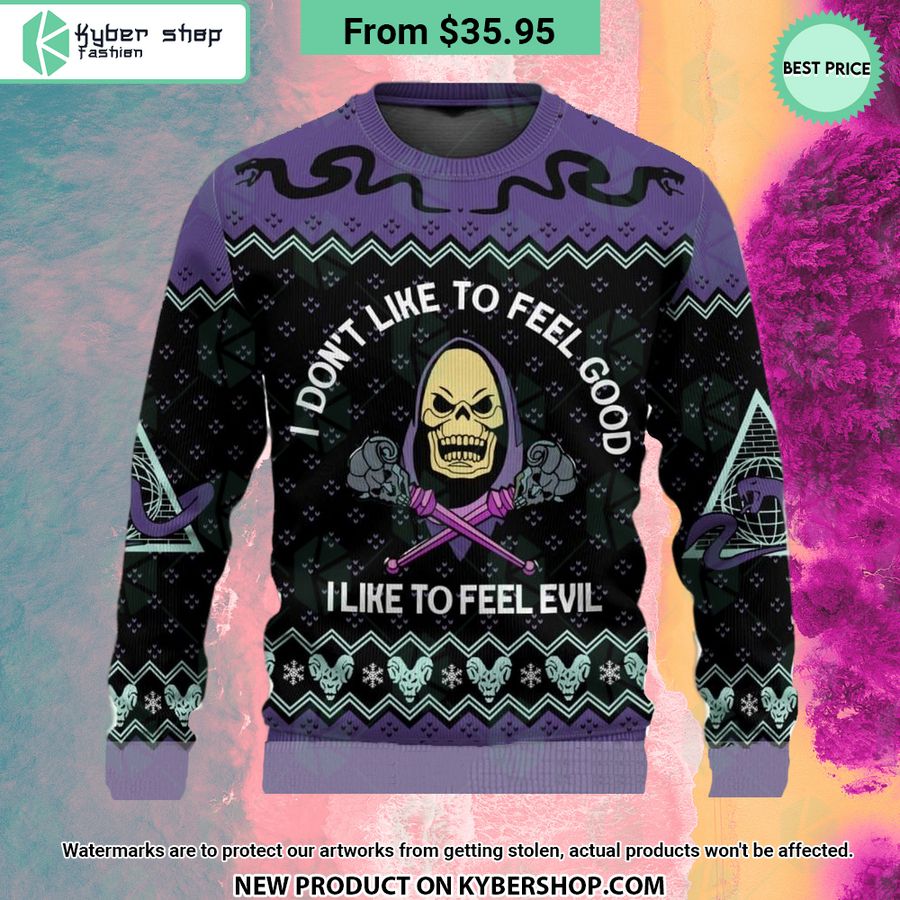 Skeletor He Man I Like To Feel Evil Sweater