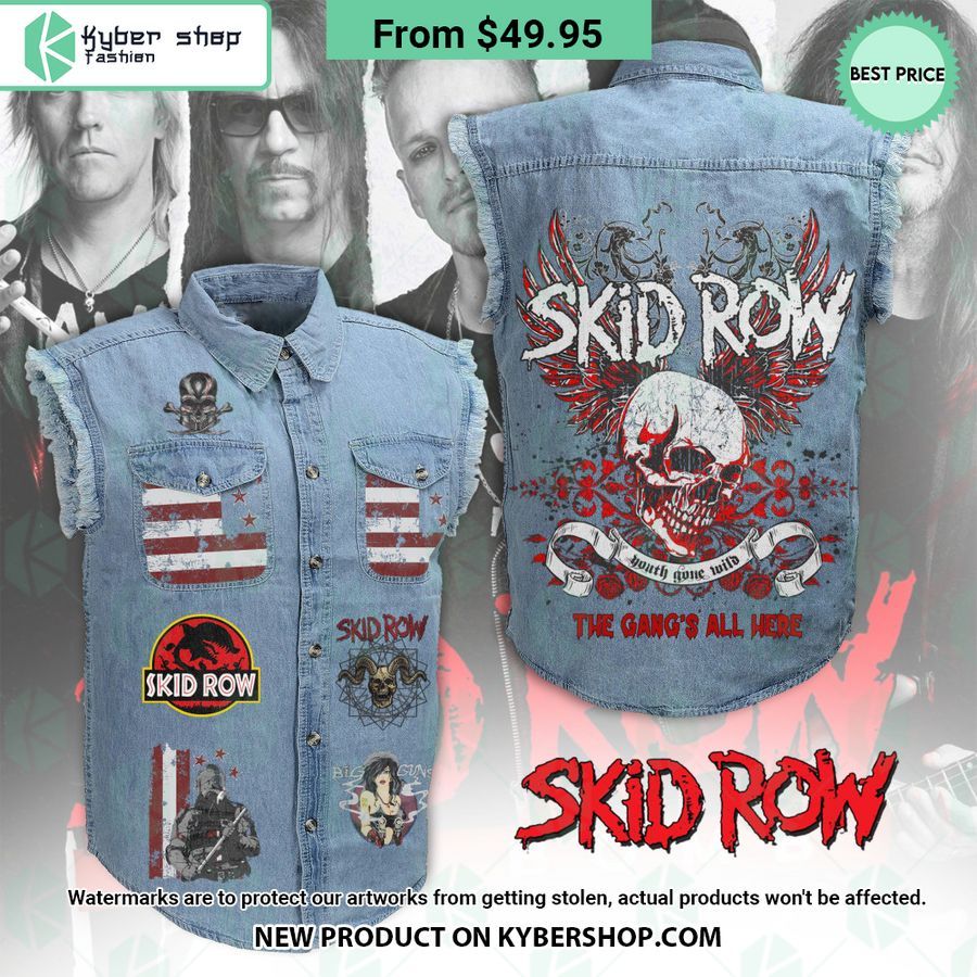 Skid Row The Gang’S All Here Sleeveless Denim Jacket