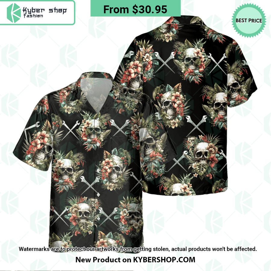Skull Ironworker Hawaiian Shirt